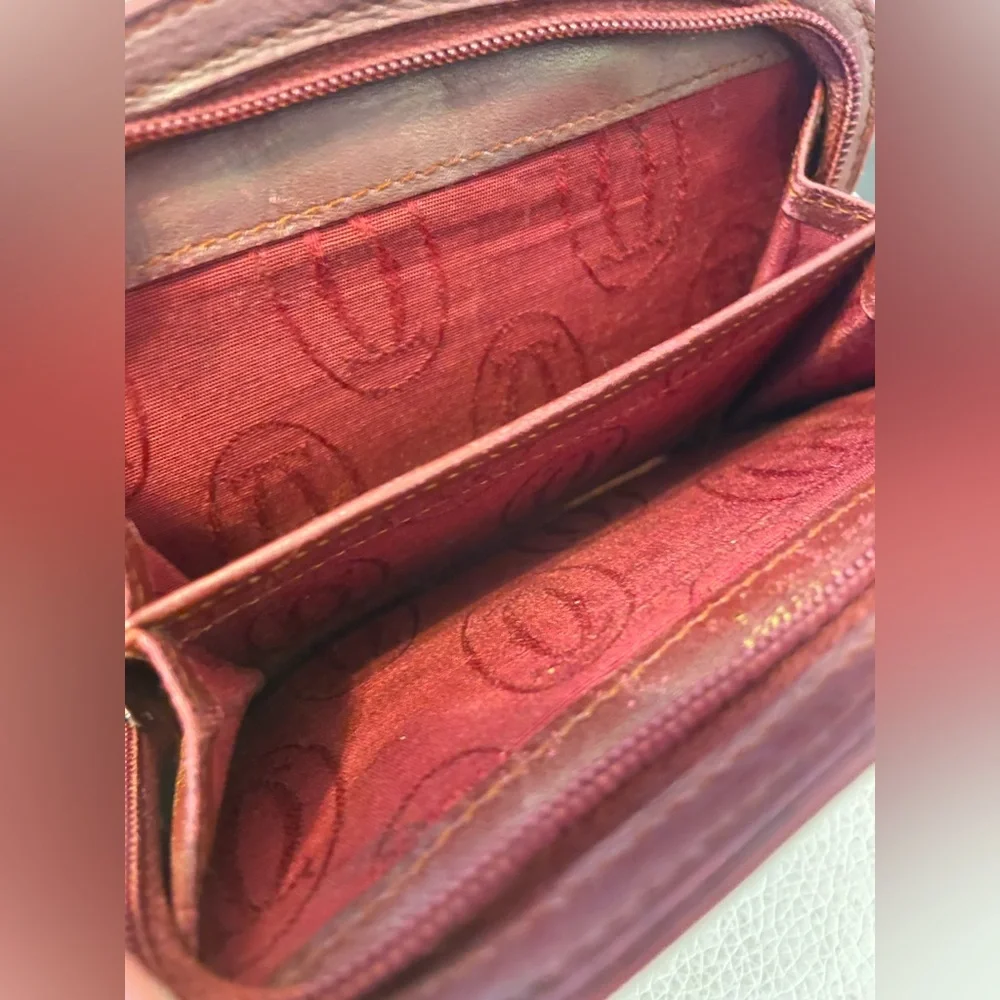 Authentic Vintage Cartier Les Must de Cartier 2-Compartment Zipper Pouch - Picture 5 of 5